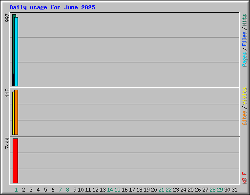 Daily usage for June 2025