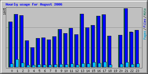 Hourly usage for August 2006