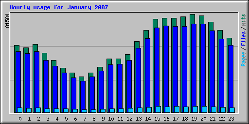 Hourly usage for January 2007