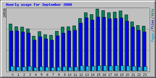 Hourly usage for September 2008