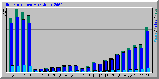 Hourly usage for June 2009