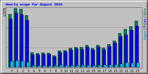 Hourly usage for August 2010