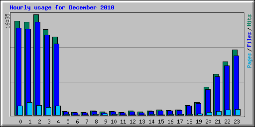 Hourly usage for December 2010