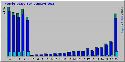 Hourly usage for January 2011