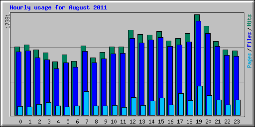 Hourly usage for August 2011