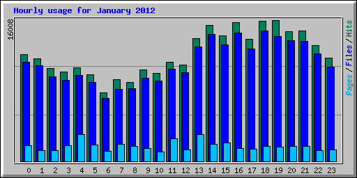 Hourly usage for January 2012