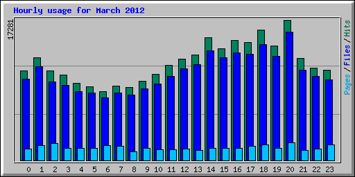 Hourly usage for March 2012