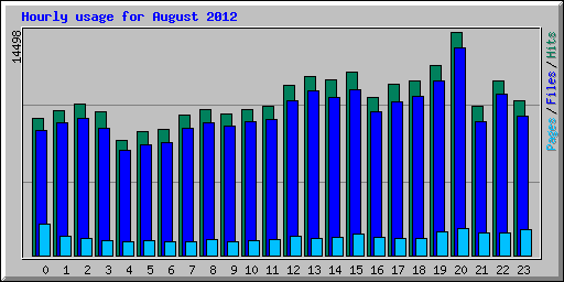 Hourly usage for August 2012