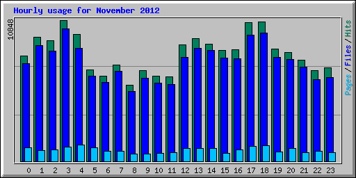 Hourly usage for November 2012