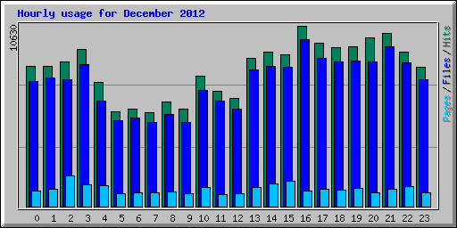 Hourly usage for December 2012