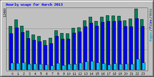 Hourly usage for March 2013