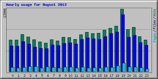 Hourly usage for August 2013