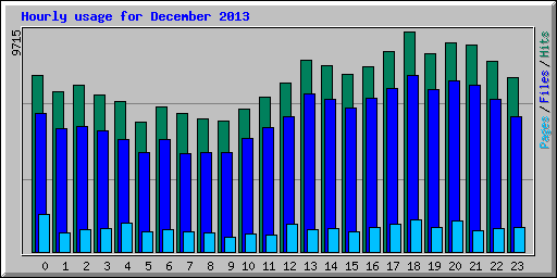 Hourly usage for December 2013