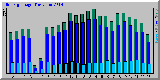 Hourly usage for June 2014