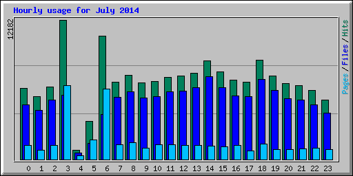 Hourly usage for July 2014