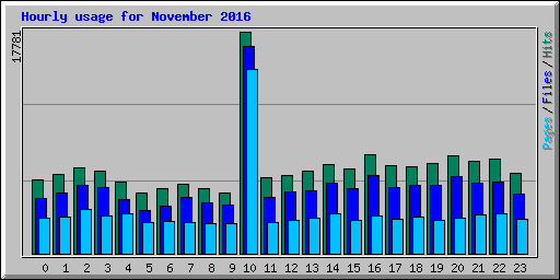 Hourly usage for November 2016